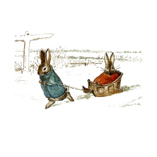 “Bunny Sleigh Ride” by Beatrix Potter T-Shirt