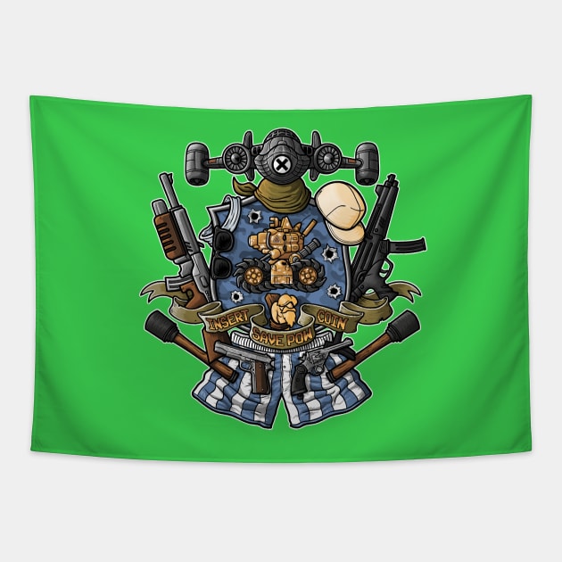 metal slug crest Tapestry by TonyCenteno