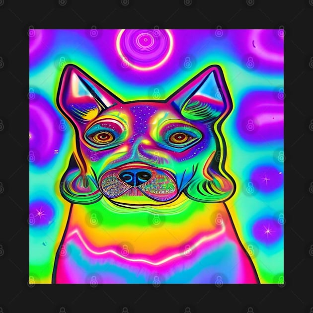 Rainbow Psychodelic Abstraction Pets Dog Puppy Love Spectacular Doglove by ValleyDream