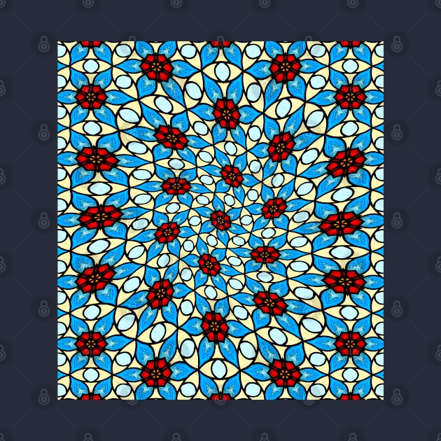 Sky Blue Flower Pattern by PatternFlower