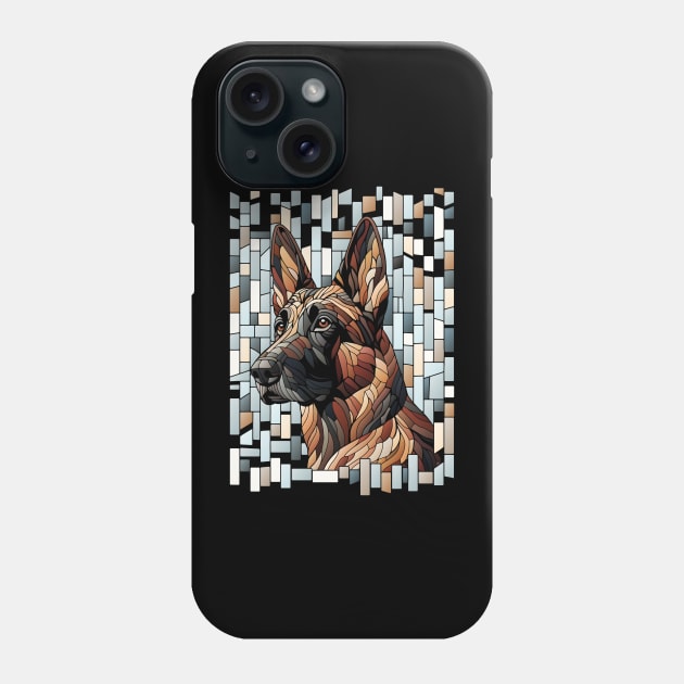 Dutch Shepherd Dog- Mosaic Art Phone Case by Nartissima