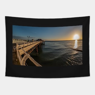 Fisheye view along Cromer Pier at sunrise Tapestry