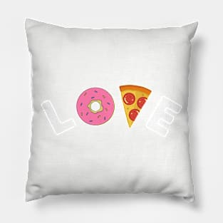 LOVE Donuts and Pizza Pillow