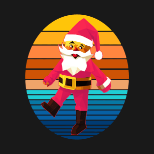 Retro Vintage Pink Santa Claus T-Shirt