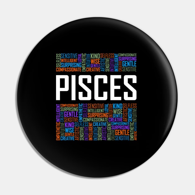 Pisces Zodiac Words Pin by LetsBeginDesigns