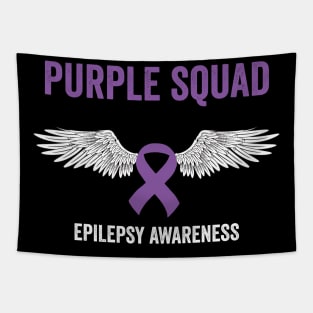 purple squad epilepsy awareness month - flying purple ribbon epilepsy support Tapestry