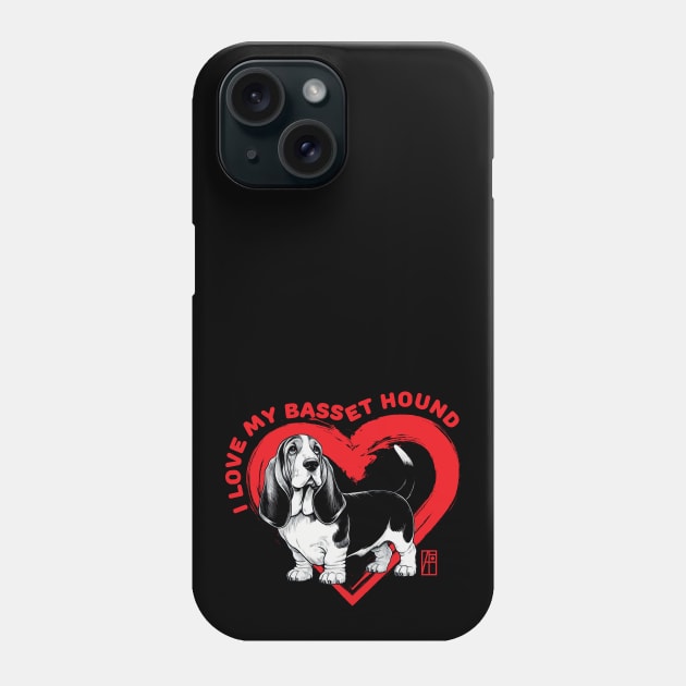 I Love My Basset Hound - I Love my dog - Friendly dog Phone Case by ArtProjectShop