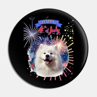Samoyed: Happy 4th of July Pin