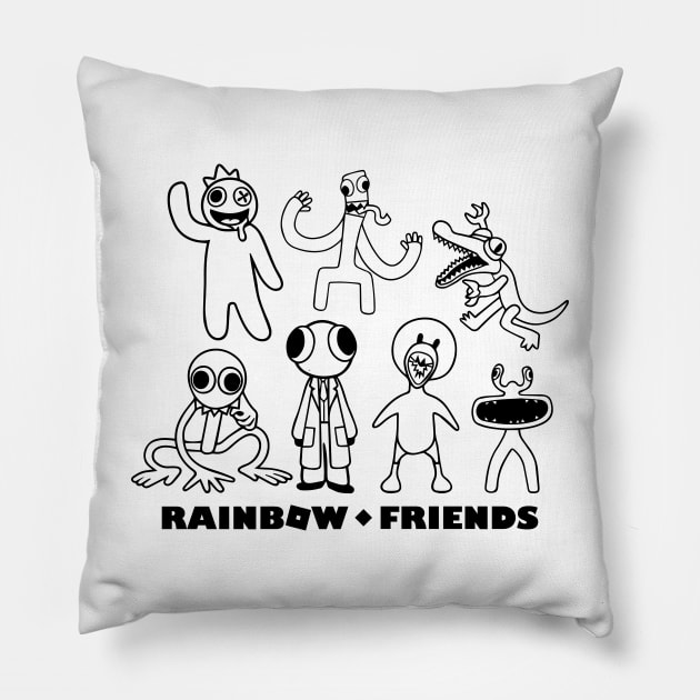 Rainbow Friends Group1 Pillow by Cringe-Designs