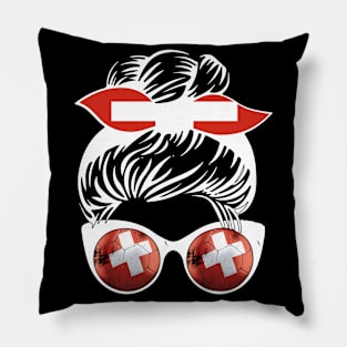 Switzerland Football Messy Bun Pillow