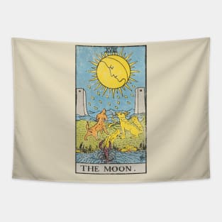 The moon tarot card (distressed) Tapestry