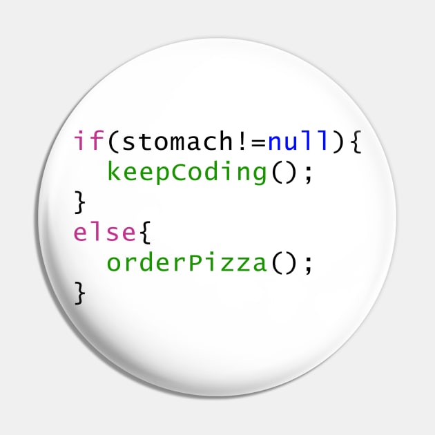 Funny code - Order Pizza Pin by mangobanana