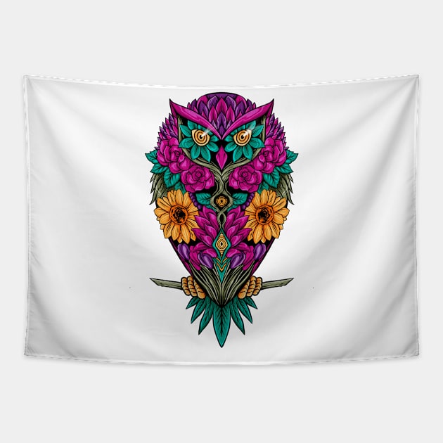 flying flowers Tapestry by spoilerinc