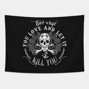 Navy skull Tapestry