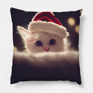 Cute Christmas cat says Pillow