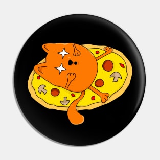 Funny stoned Pizza Cat Pin