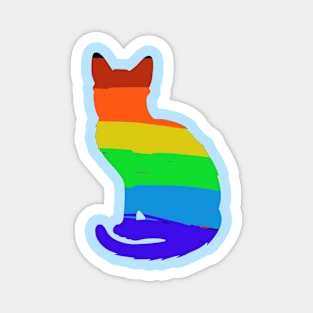 Rainbow Cat Silhouette Magnet