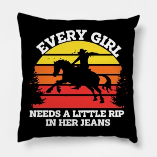 Womens Every Girl Needs A Little Rip In Her Jeans Pillow