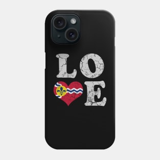 Love St Louis Flag Home Family Vintage Distressed Phone Case