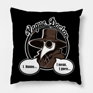 Vague Doctor -White Outlined With Brown Accent Color Pillow