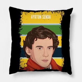 Ayrton Senna Illustration Tribute Pillow