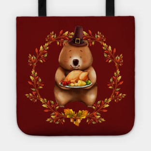 Thanksgiving Bear With Turkey Dinner Tote