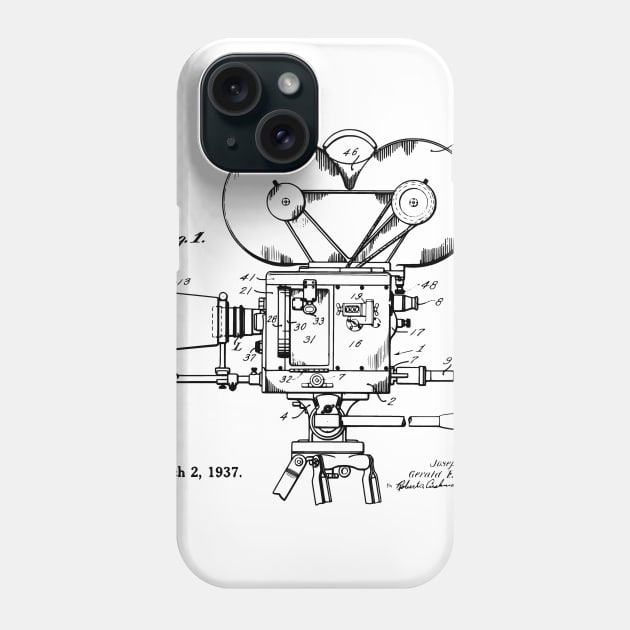 Old Movie Camera Patent Print Phone Case by MadebyDesign