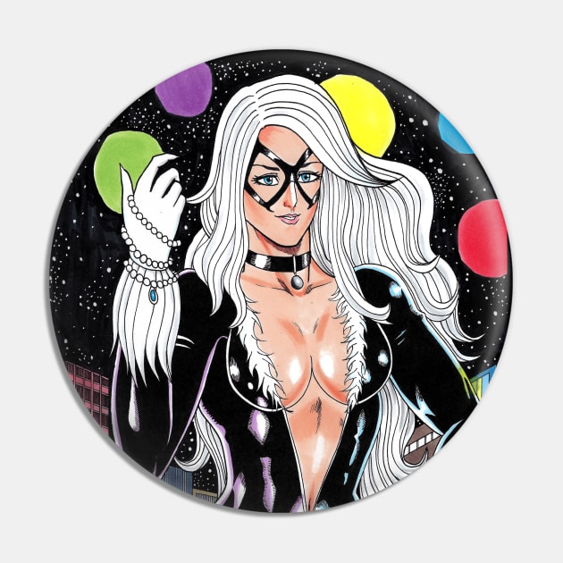 Black Cat - Night City Pin by Nicholas Georgel Arts