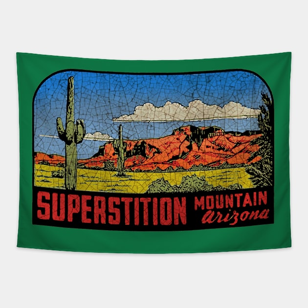 Superstition Mountain Arizona Tapestry by Midcenturydave