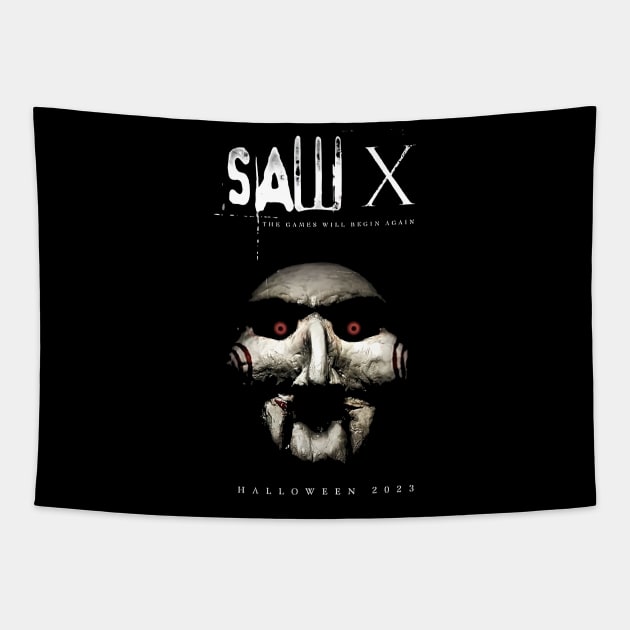 Saw X Halloween 2023 Tapestry by kamilazahmari