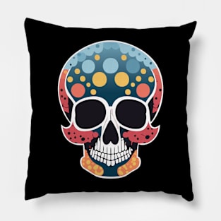 Skull made of Circles Pillow