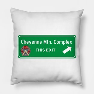 Cheyenne Mountain Complex Highway Exit Sign Pillow