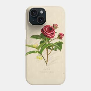 June Flower Birth Month Illustration Phone Case