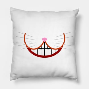 smiley cat face mask - not yellow Pillow