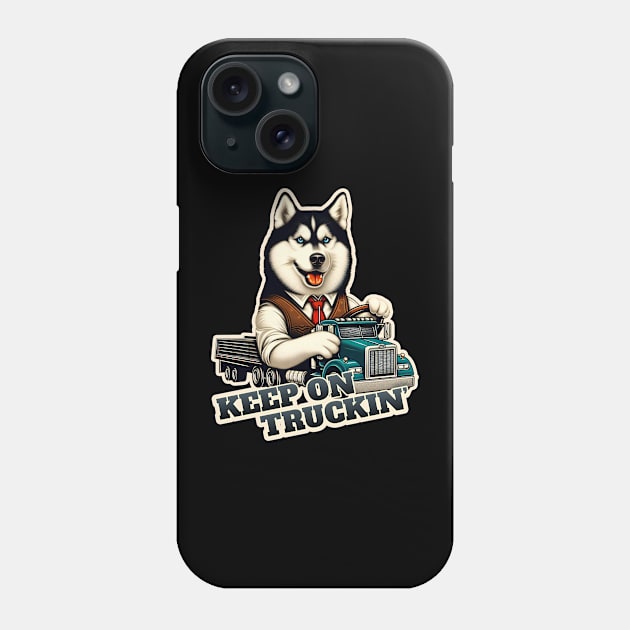 Husky Truck driver Phone Case by k9-tee