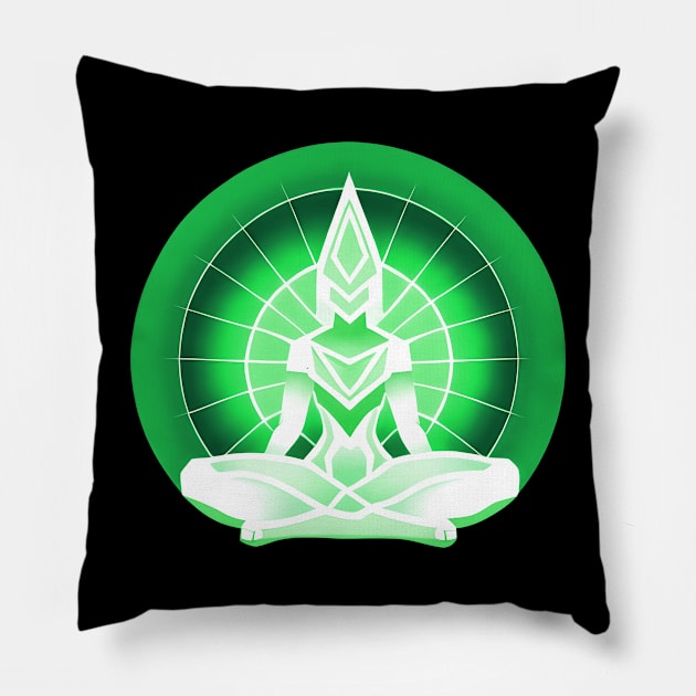 Aura Green Meditation 06 Pillow by CGI Studios