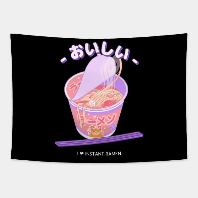 i love instant ramen cool graphic design Tapestry by tedd