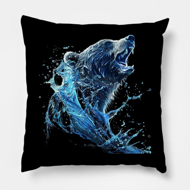 Grizzly Bear Colorful Coats Pillow by xXYazzyChanArtsXx