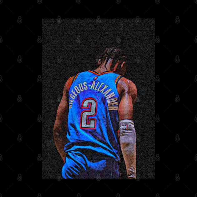 Shai Gilgeous Alexander Pixeled Art by Playful Creatives