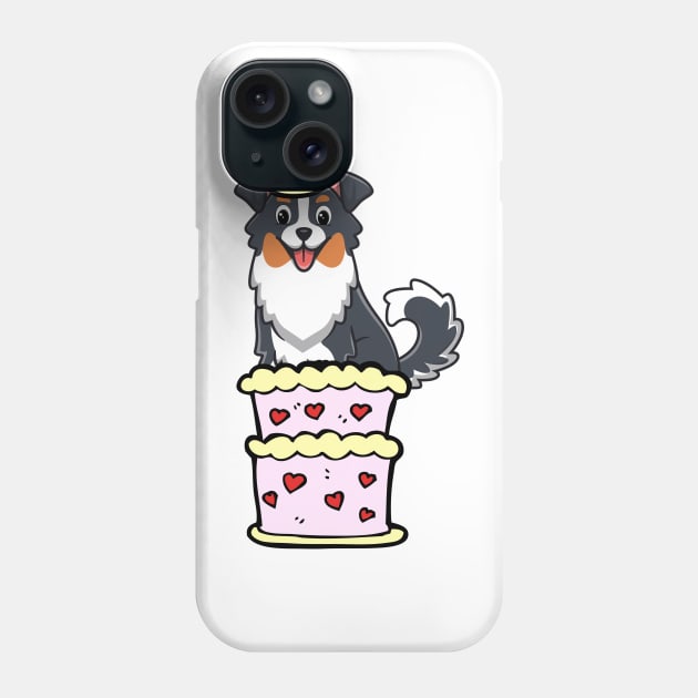 Collie dog Jumping out of a cake Phone Case by Pet Station