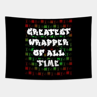 Greatest Wrapper of All Time Funny Christmas Graffiti Hip Hop Rap Pun Tapestry