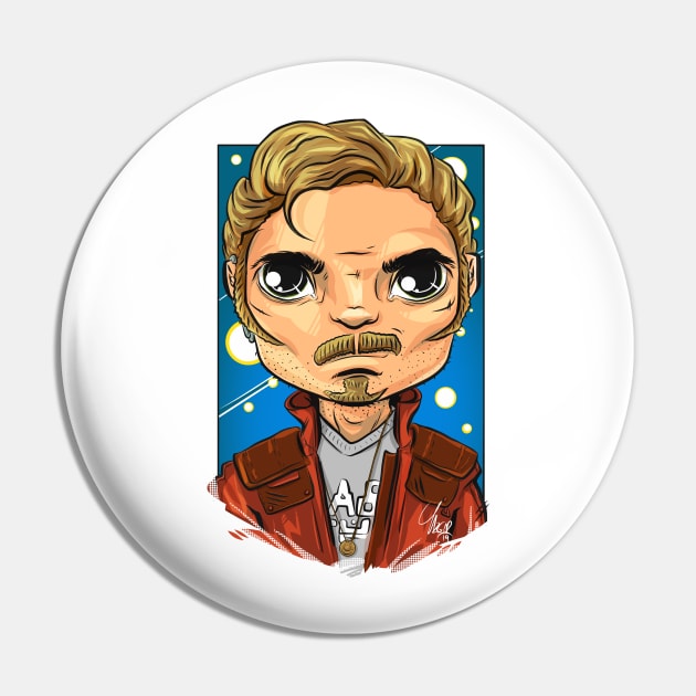 Pop Culture Caricature #12 - Starlord Pin by yazgar