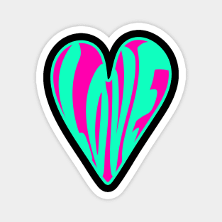 Hippie Style Love Heart, Turquoise and Pink Magnet