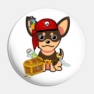 Cute small dog is a pirate Pin