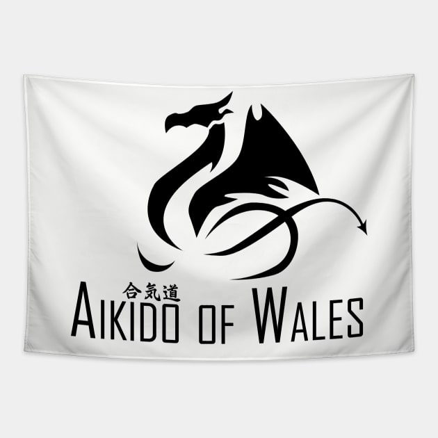 Aikido of Wales (Black) Tapestry by timescape