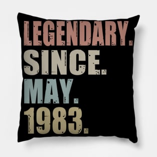 36th Birthday Gifts Retro Legendary Since May 1983 Pillow