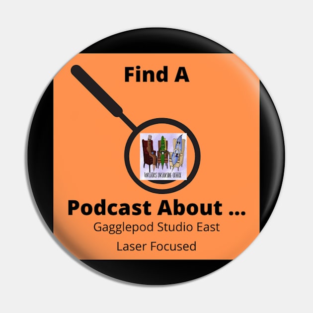 Writers Drinking Coffee Laser focused Design Pin by Find A Podcast About