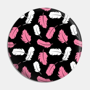 Pink and White feathers pattern Pin