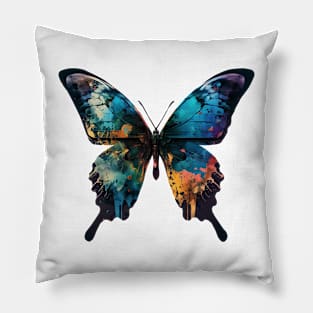 Paint Splatter Butterfly Pillow