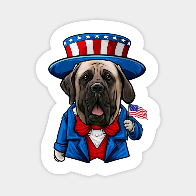 Fourth of July English Mastiff Magnet by whyitsme